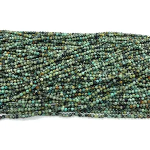 Faceted African turquoise stone beads in turquoise and blue for DIY jewelry making