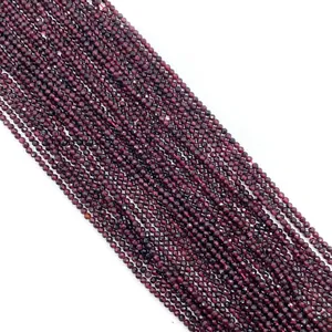 Faceted garnet beads 2-4mm in dark red for DIY necklaces and handmade jewelry crafts