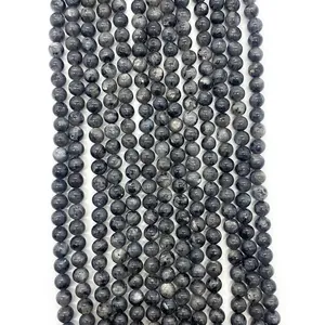 Natural Labradorite Round Loose Beads Dark Gray Flash Stone For DIY Jewelry Making Necklaces Bracelets Handcraft Supplies