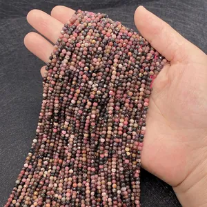 Faceted 2-4mm natural stone beads in purple pink hues for DIY jewelry making