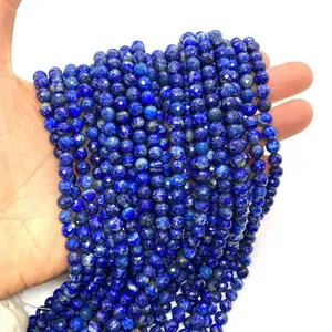 Fili di perle rotonde in lapislazzuli blu naturale da 6mm per creazione gioielli