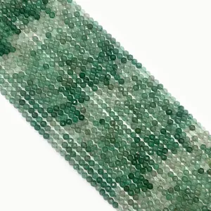 Facettierte grüne Fluorit-Rundperlen für DIY-Schmuckherstellung und Handwerksprojekte