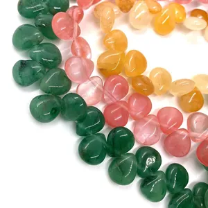 Watermeloen kwarts en rozenkwarts druppelkralen voor DIY-sieraden maken accessoires