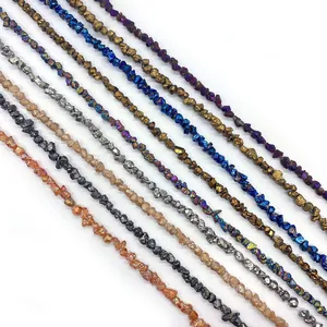 Colorful irregular natural stone beads with metallic finish for DIY jewelry making
