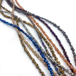 Colorful irregular natural stone beads with metallic finish for DIY jewelry necklaces
