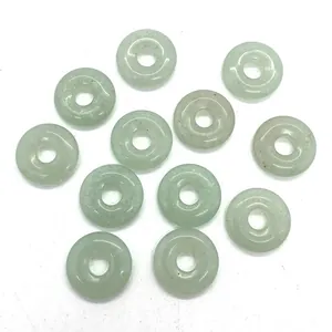Natural light green aventurine stone donuts 10mm 18mm DIY pendants for jewelry