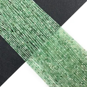 Perle in avventurina verde naturale sfaccettate per la creazione di gioielli fai da te
