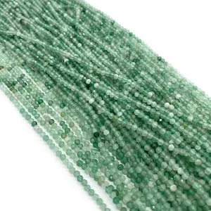 Fili di perline sfaccettate in aventurina verde naturale per creazione di gioielli DIY