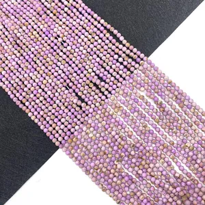 Faceted natural purple phosphosiderite gemstone round beads for DIY jewelry making