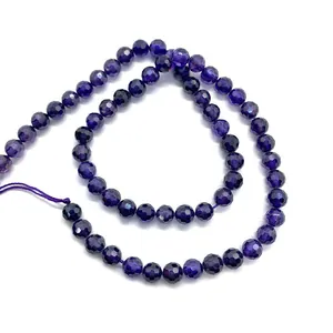 Perle di pietra naturale sfaccettate viola scuro 2-4mm per gioielli e collane fai-da-te