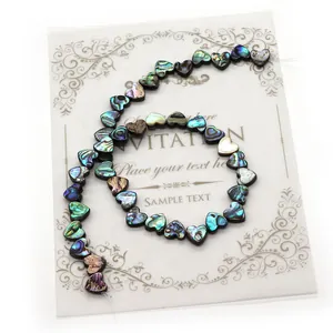 Natural Abalone Shell Heart Shape Beads Iridescent Sea Shell Loose Beads For DIY Necklace Bracelet Jewelry Making Strand