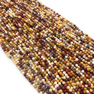 Natural Mookaite Jasper faceted beads for DIY jewelry making in various warm earth tones