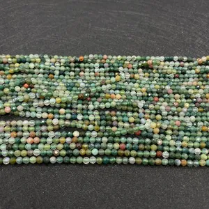 Macro view of 2-3mm faceted natural Indian agate beads for DIY jewelry making