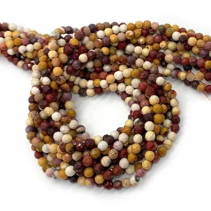 Faceted natural stone beads in mixed earthy colors for DIY jewelry making