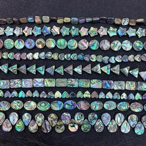 Natural Abalone Shell Loose Beads Iridescent Multi Shape Polished Sea Shell Charms For DIY Jewelry Making Necklaces Bracelets Crafts