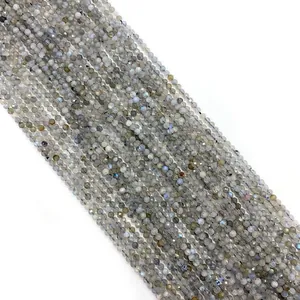 Faceted natural labradorite gemstone beads 2-3mm for DIY jewelry making accessories