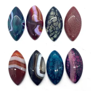 Marquise dragon vein agate stones in various colors for DIY jewelry making