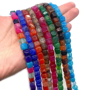 Natuurlijke drakenader agaat kubuskralen 8mm kleurrijke edelstenen voor sieraden