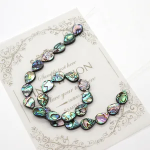 Natural teardrop abalone shell beads with iridescent hues for DIY jewelry making
