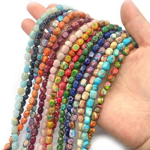 Bunte 5x7mm kaiserliche Steinperlen in unregelmäßiger Form für DIY-Schmuckherstellung