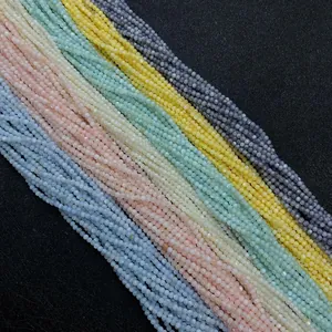 Cuentas redondas de concha natural de 2mm en colores macaron para bisutería DIY