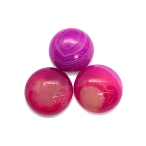 Lot de trois cabochons en agate cornaline rouge rose avec textures naturelles pour bijoux DIY