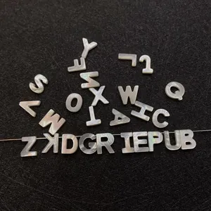 Natural white mother of pearl alphabet shell beads for DIY jewelry necklace making