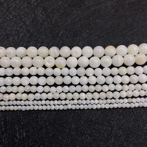 Natuurlijke witte schelpkralen rond losse kralen 2-6mm voor DIY sieraden maken ketting