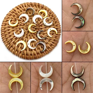 Natürliche Meeresmuschel Sichelmond Form Künstliche Perlen Perlmutt Anhänger Für DIY Schmuckherstellung Halskette Armband Zubehör