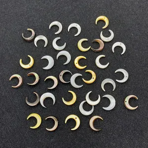Natürliche Perlmutt-Anhänger in Mondsichelform in gemischten Farben für DIY-Schmuck