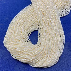 Macro di perle naturali d'acqua dolce a forma di riso da 1,8-2,2mm per gioielli fai da te