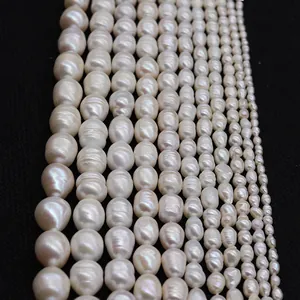 Natural Freshwater Pearl Rice Shape Loose Beads Threaded White Pearl Strands For DIY Jewelry Making Bracelet Necklace Wedding Accessories