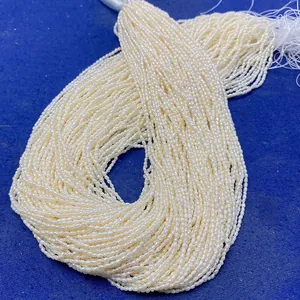 Perle naturali d'acqua dolce a riso 1,8-2,2mm per accessori creazione gioielli DIY