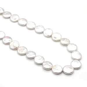 Perle naturali d'acqua dolce 16-17mm bianco crema per creazione gioielli DIY