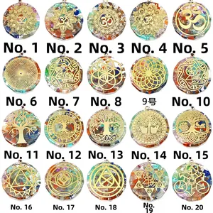 Orgonit Energie Anhänger Halskette Harz Naturstein Sieben Chakra Baum Des Lebens Mandala Yoga Meditation Schmuck Unisex