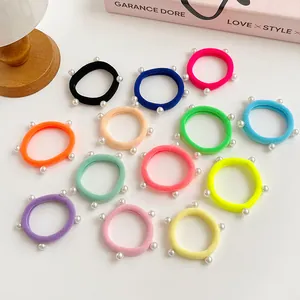 Lot de chouchous perles fluo à haute élasticité avec design sans couture et perles
