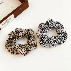 Korean Retro Leopard Print Scrunchie High Elasticity Hair Tie Fashionable Versatile Ponytail Hair Band Accessory For Women