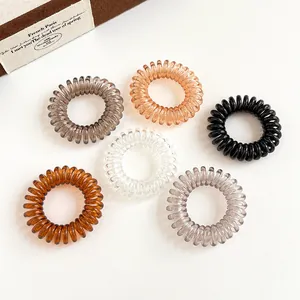 Minimalistische Spiral Haargummis Hoch elastische Telefonkabel Haarringe Damen Mädchen Nahtlose Haarbänder Pferdeschwanz Halter