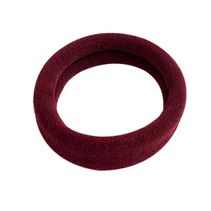 Élastique à cheveux sans couture rouge foncé en tissu éponge épais et extensible