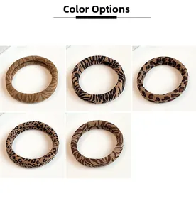 Close-up of high-elasticity hair ties in leopard, zebra, and tiger animal patterns