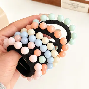Jelly parel haarelastiekjes set met elastische naadloze bandjes in pastel snoepkleuren