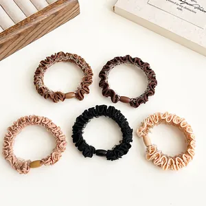 Coleteros de Tela Plisada de Estilo Coreano Con Cuenta Ovalada Decorativa Gomas Elásticas para el Pelo para Mujer Accesorios