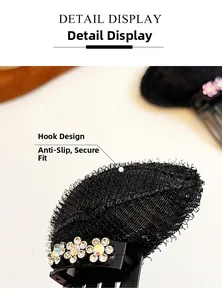 Detail view of the non-slip barb design and mesh texture of the hair volume insert