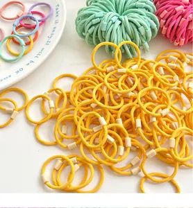 Close-up of high-elasticity colorful hair ties with durable plastic reinforcement buckles