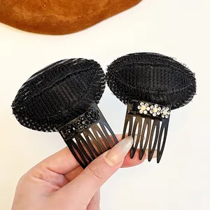 Kit de pinces à cheveux invisibles avec éponges noires et strass brillants décoratifs