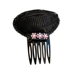 Peigne volumateur avec coussinet et fleurs violettes pour volume de racines