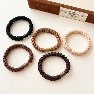 Korean Minimalist Nylon Braided Hair Ties High Elasticity Twisted Texture Horse Tail Holder For Women Hair Accessories