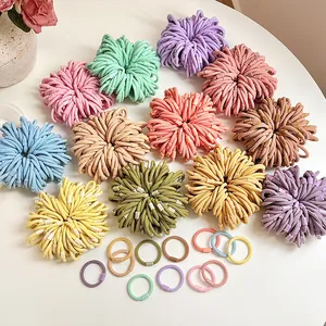 Lot d'élastiques à cheveux épais et colorés dans diverses nuances pastel pour queues de cheval
