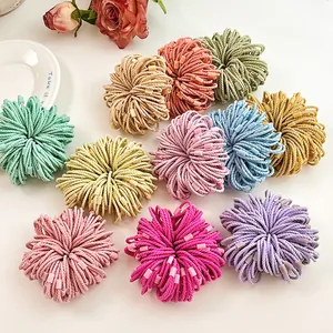 Kids Colorful Threaded Elastic Hair Ties High Stretch Ponytail Holders Spiral Texture Hair Rope Girls Hair Accessories