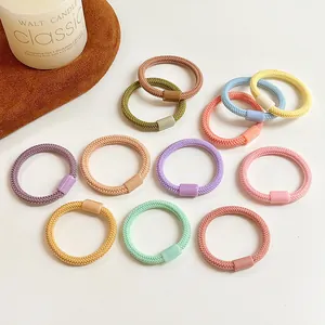Élastiques à cheveux colorés épais et extensibles en couleurs Morandi pour queues de cheval